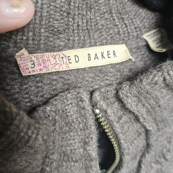Ted Baker Cardigan Chunky Cable Knit Zip Up Sweater - Picture 8 of 9